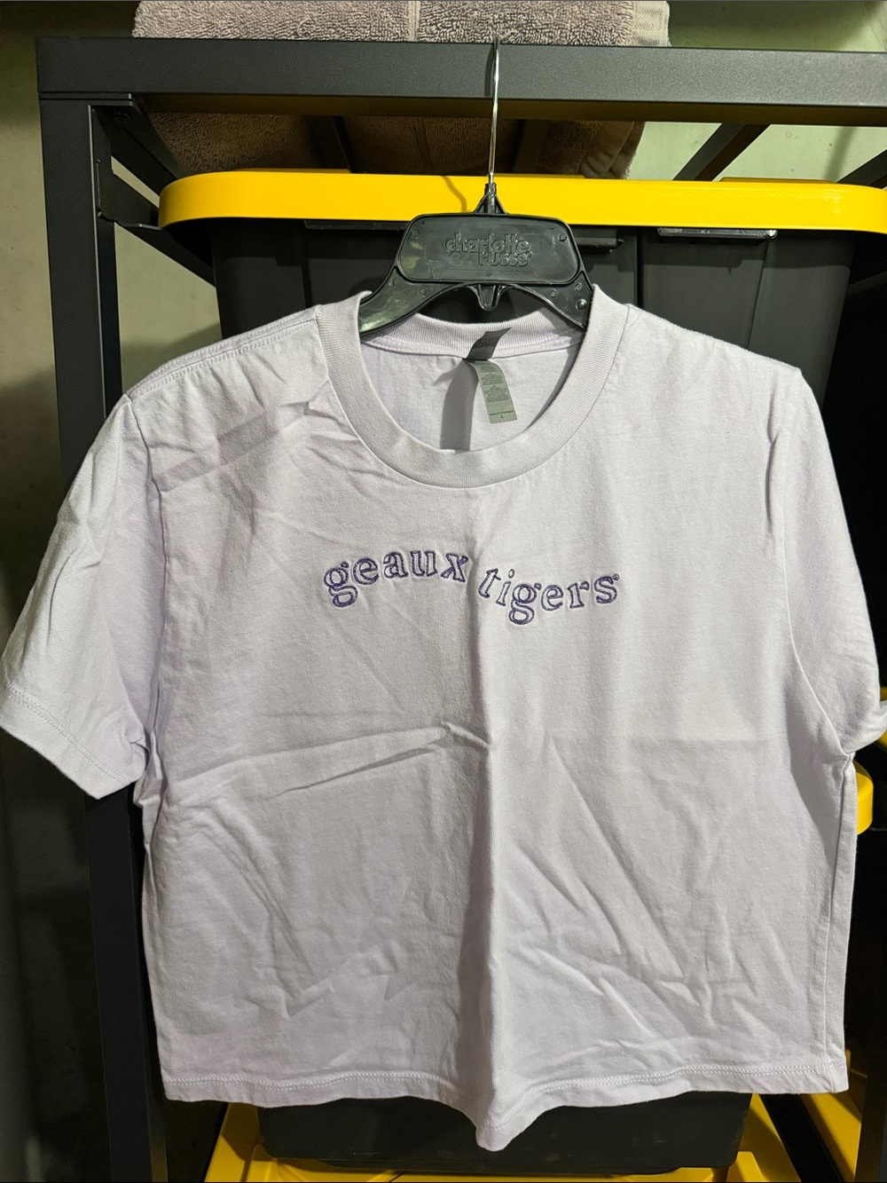 Next Level Apparel Lavender "geaux tigers" Short Sleeve Tee